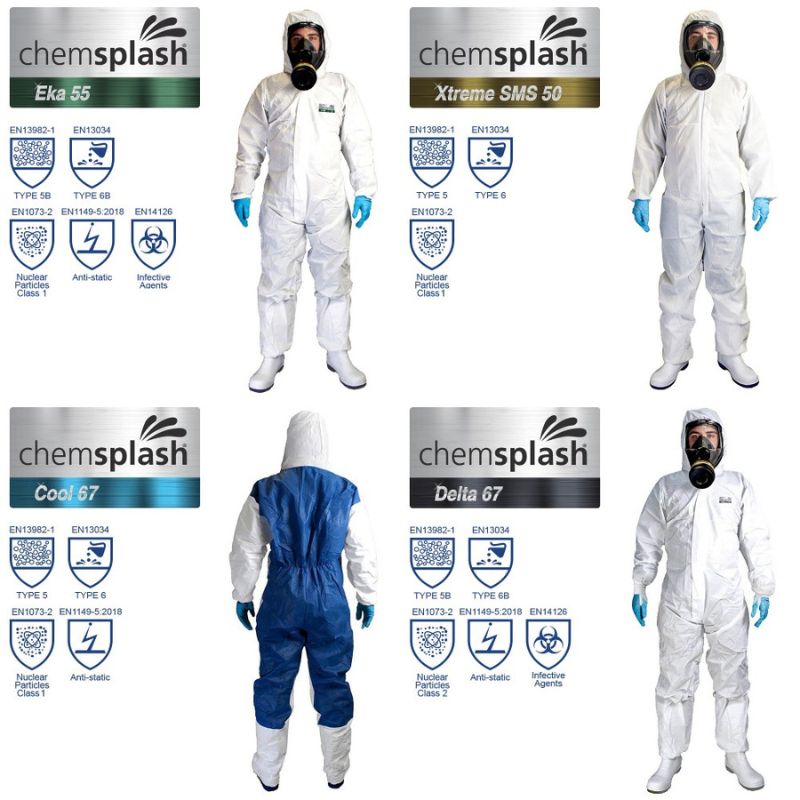 Kombinezony jednorazowe Chemsplash typu 5/6