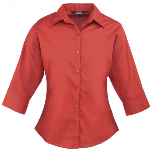 PR305 3/4 Sleeve Poplin Blouse