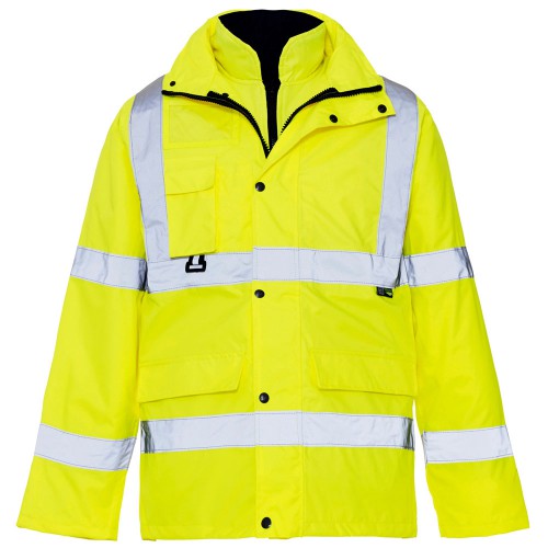 Hi-Vis Unlined Soft PU Breathable Parka Jacket