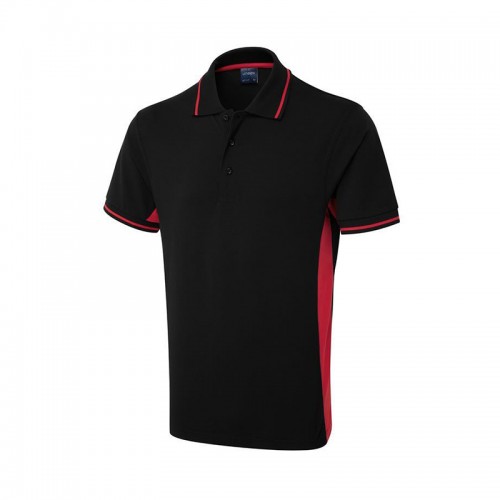UC117 Navy 2 Tone with Red Trim Poloshirt