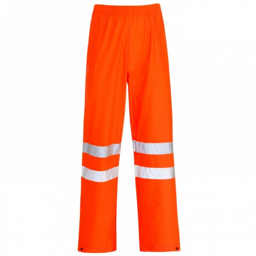 Hi Vis Breathable Waterproof Over Trousers Soft PU Material