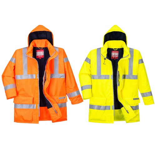 Hi-Vis Flame Retardent Anti-Static Parka Jacket