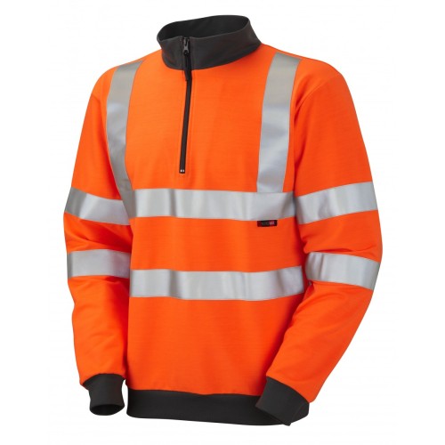 Hi Vis Sweatshirt Zip Collar