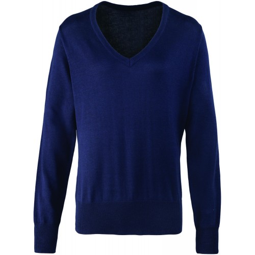 PR696 Ladies Cotton Acrylic V-Neck Jumper