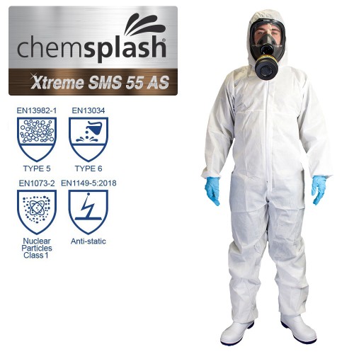 Chemsplash Xtreme SMS 55 Anti-Static Coverall Type 5/6