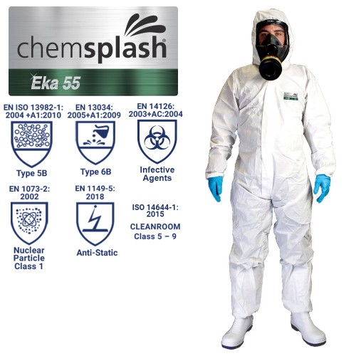 Chemsplash Eka 55 Coverall Type 5B/6B - White