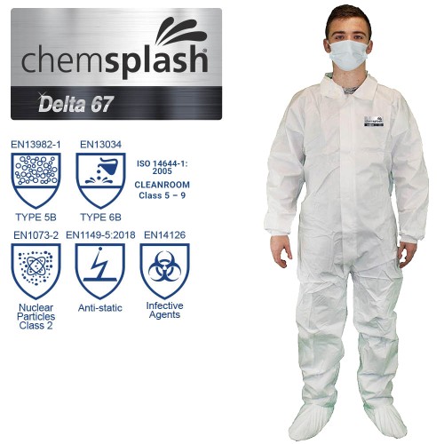 Chemsplash Delta 65 Coverall Type 5B/6B With Collar No Hood
