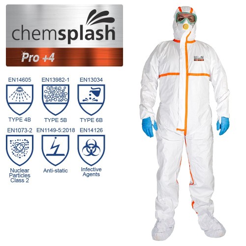 Chemsplash Pro +4 Max Coverall with Feet Type 4B/5B/6B
