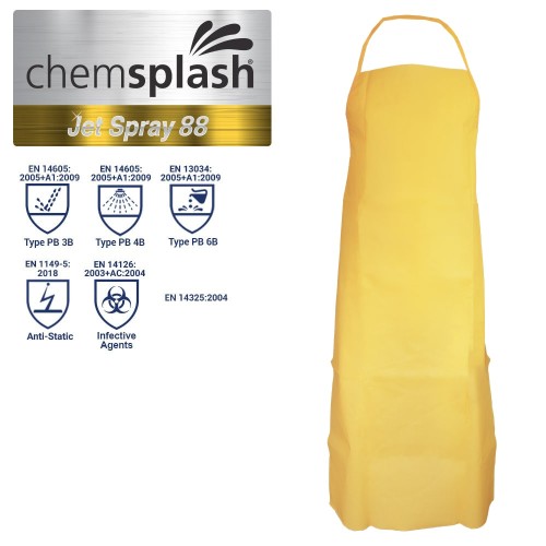 Chemsplash Jet Spray 88 Apron-Taped Seams Type 3B/4B/6B