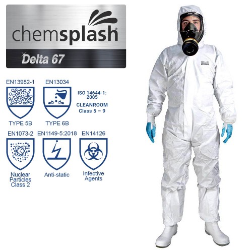 Chemsplash Delta 65 Coverall - Type 5B/6B - White