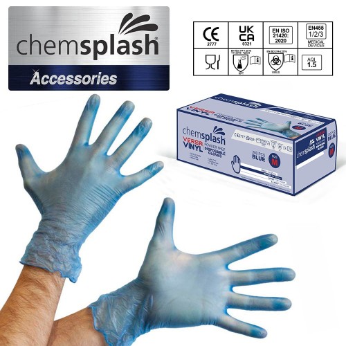 Chemsplash Versa Vinyl Powder Free Disp Gloves-Bx of 200