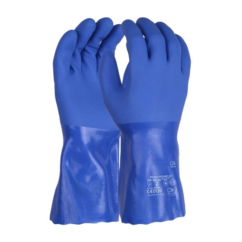 Triple Dipped Blue PVC Chemical Resistant Gauntlet 12