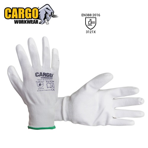 Cargo PU Touch And Hold Glove White