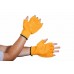 Latex Fingerless CrissCross Knit Wrist Glove