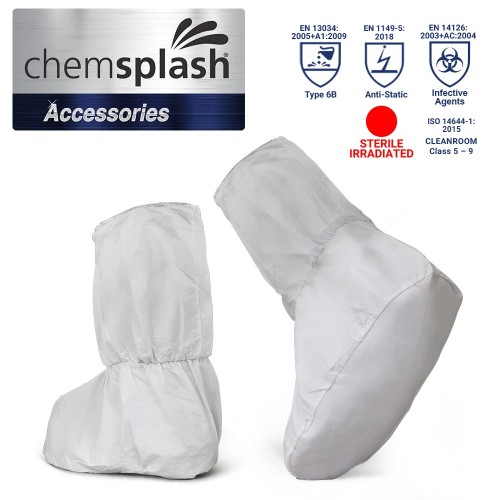 Chemsplash Overboot with PVC Sole (Sterile Irradiated)